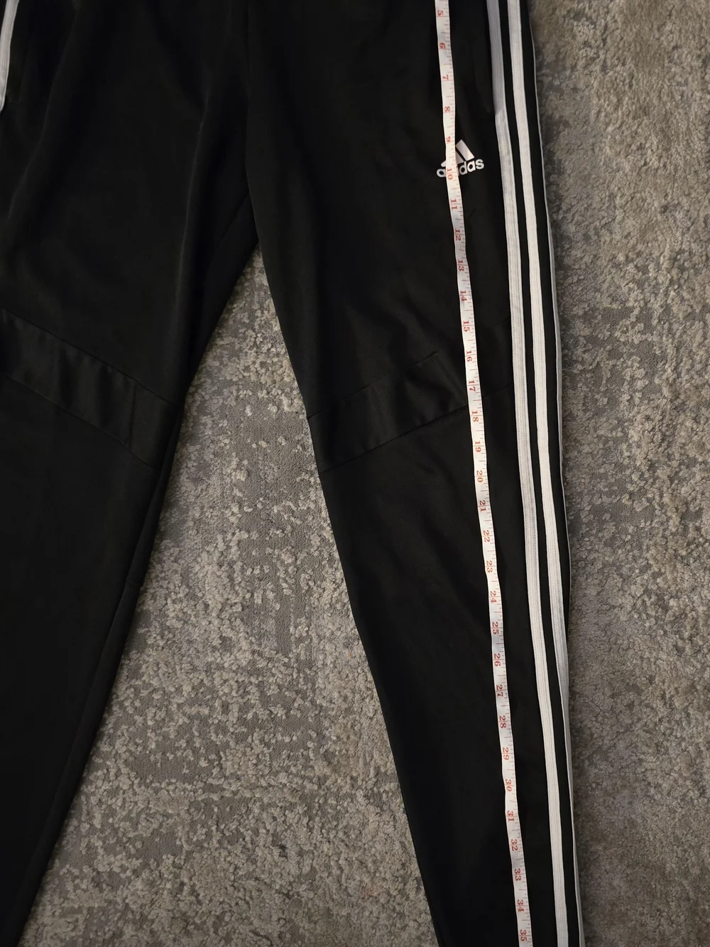 Adidas Mens Black Athletic Track Pants with White Side Stripes